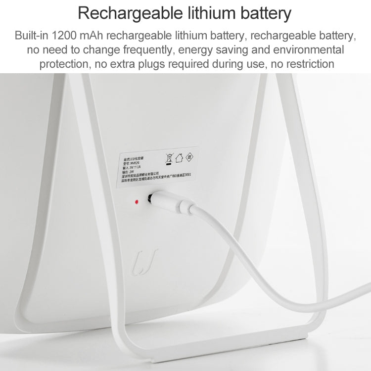 Specchio per trucco originale Xiaomi Youpin Jordan&Judy con lampada da tavolo per specchio da toeletta pieghevole portatile a luce LED