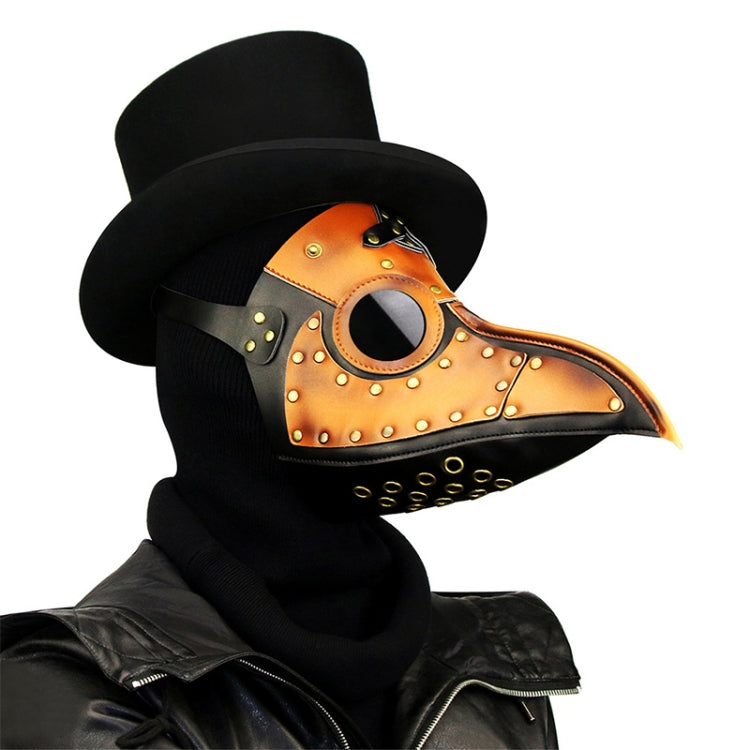 Maschera a becco con cuciture bicolore in pelle PU