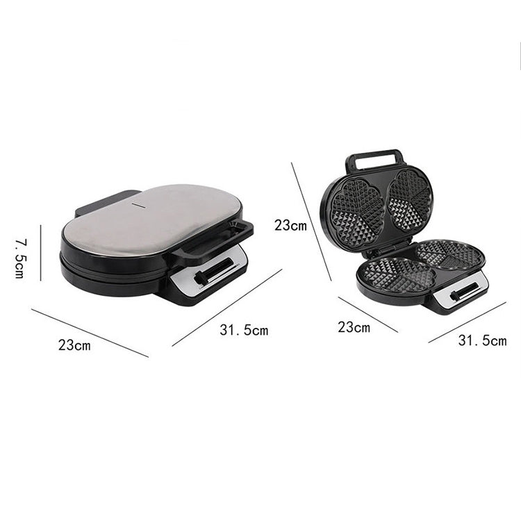 Macchina per waffle per uso domestico, tostapane, riscaldamento a doppia piastra, mini macchina per la colazione, macchina per cuocere torte elettrica per panini, spina europea