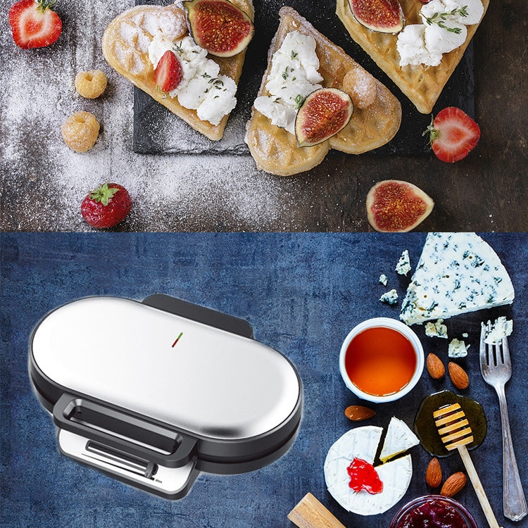 Macchina per waffle per uso domestico, tostapane, riscaldamento a doppia piastra, mini macchina per la colazione, macchina per cuocere torte elettrica per panini, spina europea