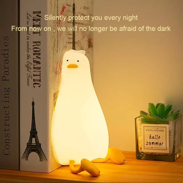 Luce notturna con rilevamento tattile in silicone a forma di anatra piatta a LED con ricarica USB da 1 W, Flat Duck