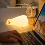 Luce notturna con rilevamento tattile in silicone a forma di anatra piatta a LED con ricarica USB da 1 W, Flat Duck