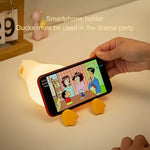 Luce notturna con rilevamento tattile in silicone a forma di anatra piatta a LED con ricarica USB da 1 W, Flat Duck