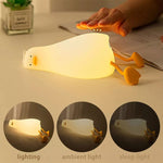 Luce notturna con rilevamento tattile in silicone a forma di anatra piatta a LED con ricarica USB da 1 W, Flat Duck