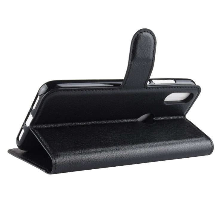Custodia in pelle con chiusura orizzontale Litchi Texture per Huawei P30 Lite, con portafoglio, supporto e slot per carte, For Huawei P30 Lite
