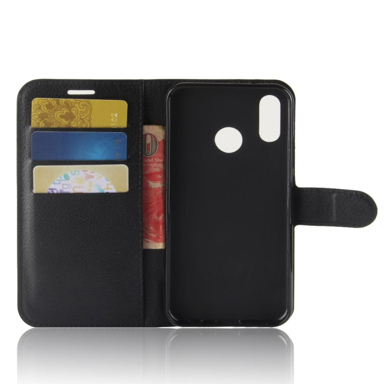 Custodia in pelle con chiusura orizzontale Litchi Texture per Huawei P30 Lite, con portafoglio, supporto e slot per carte, For Huawei P30 Lite