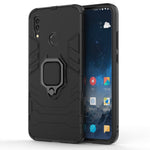 Custodia protettiva antiurto PC + TPU per Huawei P Smart (2019), con supporto ad anello magnetico, For Huawei P Smart (2019)