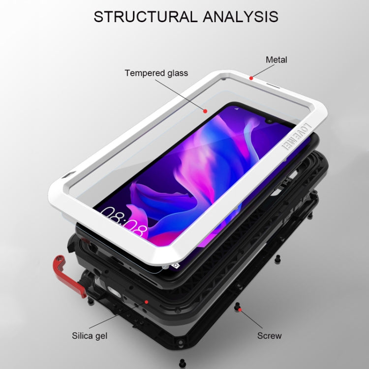 LOVE MEI Custodia combinata potente antipolvere, antiurto, antispruzzo, metallo + silicone per Huawei P30 Lite, Huawei P30 Lite