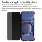 Custodia flip in pelle per Huawei P50 Pro con finestra