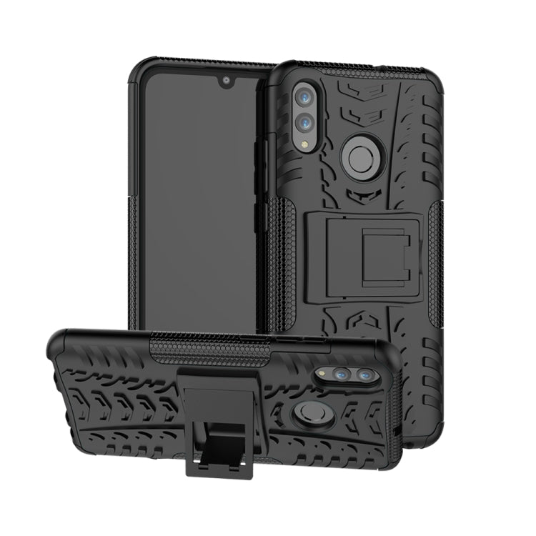 Custodia antiurto in TPU+PC con texture pneumatici per Huawei Honor 10 Lite / P Smart (2019), con supporto, For Honor 10 Lite
