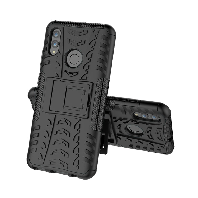 Custodia antiurto in TPU+PC con texture pneumatici per Huawei Honor 10 Lite / P Smart (2019), con supporto, For Honor 10 Lite