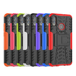 Custodia antiurto in TPU+PC con texture pneumatici per Huawei Honor 10 Lite / P Smart (2019), con supporto, For Honor 10 Lite