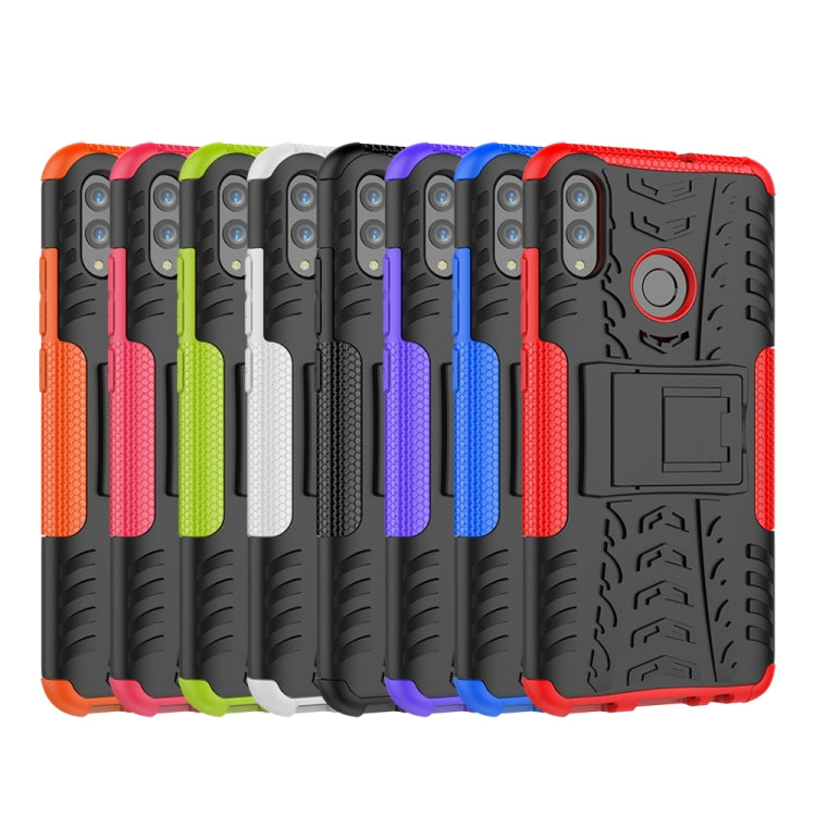 Custodia antiurto in TPU+PC con texture pneumatici per Huawei Honor 10 Lite / P Smart (2019), con supporto, For Honor 10 Lite