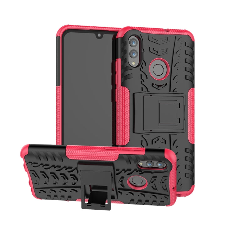 Custodia antiurto in TPU+PC con texture pneumatici per Huawei Honor 10 Lite / P Smart (2019), con supporto, For Honor 10 Lite