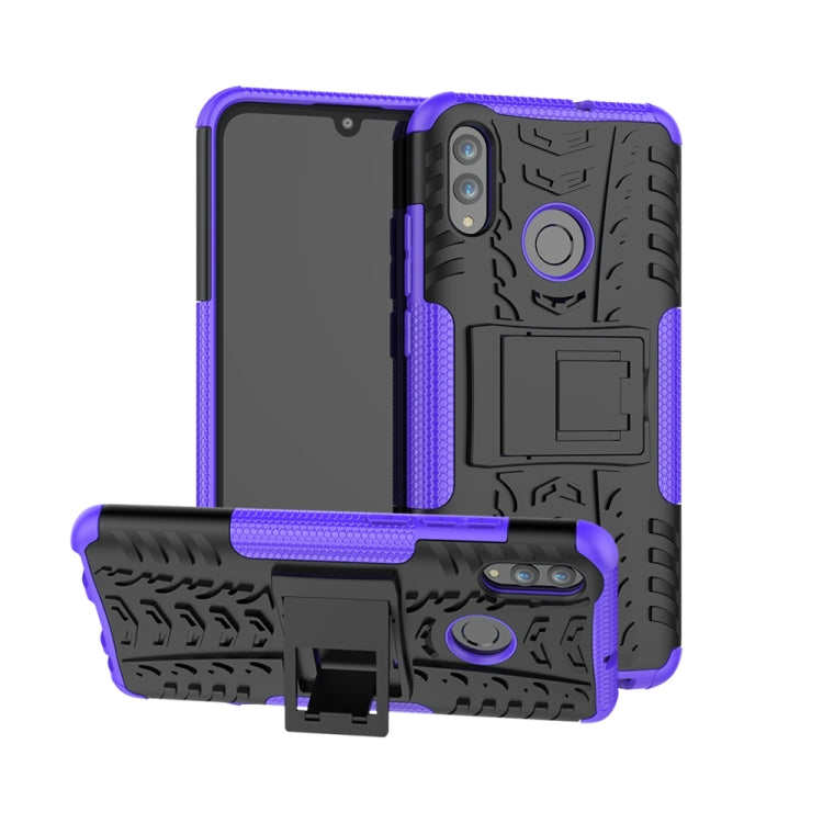 Custodia antiurto in TPU+PC con texture pneumatici per Huawei Honor 10 Lite / P Smart (2019), con supporto, For Honor 10 Lite