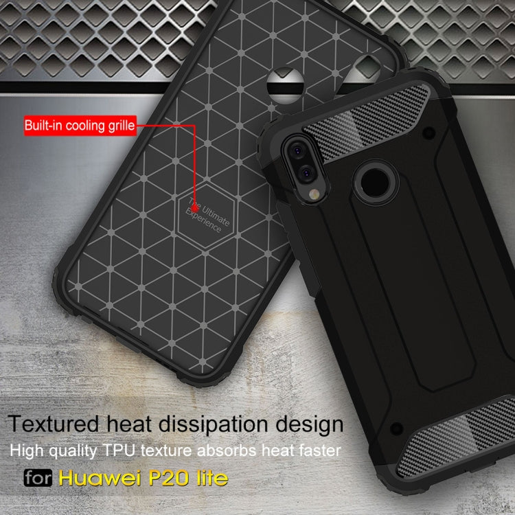 Per Huawei P20 Lite Custodia robusta con cover posteriore combinata in TPU + PC per tutto il corpo, For Huawei P20 Lite, Huawei P20 Lite