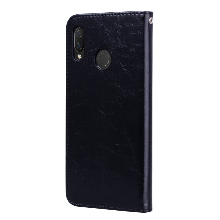 Custodia in pelle a vibrazione orizzontale con texture a cera d'olio stile business per Huawei Nova 3i e P smart Plus, con supporto, slot per carte e portafoglio, For Huawei Nova 3i