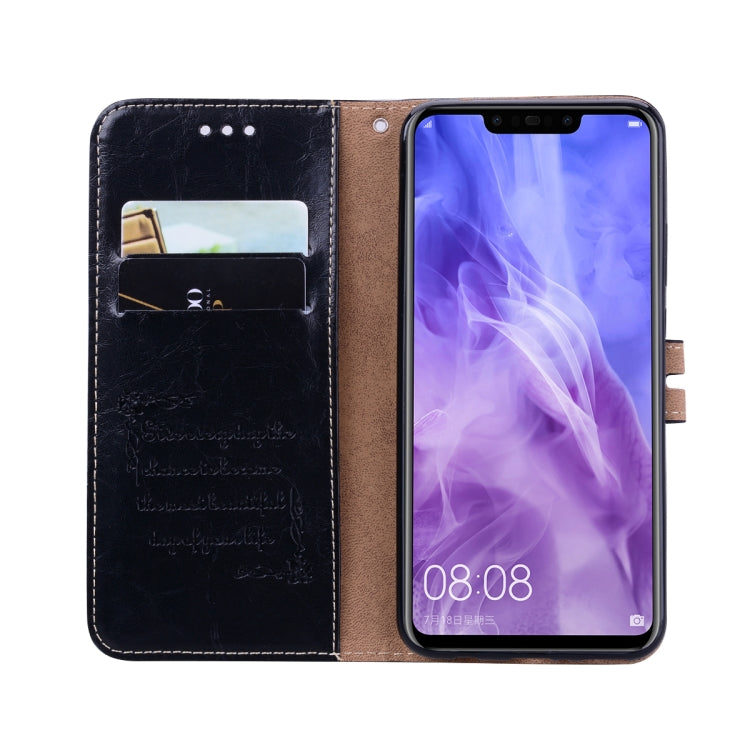 Custodia in pelle a vibrazione orizzontale con texture a cera d'olio stile business per Huawei Nova 3i e P smart Plus, con supporto, slot per carte e portafoglio, For Huawei Nova 3i