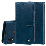 Custodia in pelle a vibrazione orizzontale con texture a cera d'olio stile business per Huawei Nova 3i e P smart Plus, con supporto, slot per carte e portafoglio, For Huawei Nova 3i