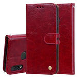 Custodia in pelle a vibrazione orizzontale con texture a cera d'olio stile business per Huawei Nova 3i e P smart Plus, con supporto, slot per carte e portafoglio, For Huawei Nova 3i