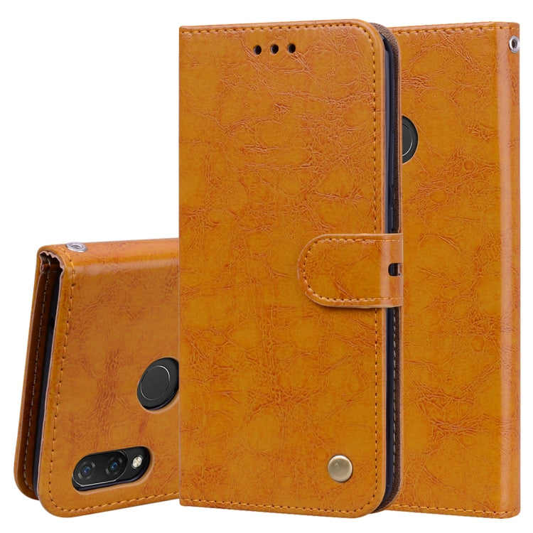 Custodia in pelle a vibrazione orizzontale con texture a cera d'olio stile business per Huawei Nova 3i e P smart Plus, con supporto, slot per carte e portafoglio, For Huawei Nova 3i