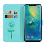 Custodia in pelle PU con chiusura orizzontale in rilievo rosa per Huawei Mate 20 Pro, con supporto, slot per carte e portafoglio, For Huawei Mate 20 Pro, Huawei Mate 20 Pro