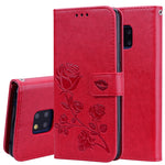 Custodia in pelle PU con chiusura orizzontale in rilievo rosa per Huawei Mate 20 Pro, con supporto, slot per carte e portafoglio, For Huawei Mate 20 Pro, Huawei Mate 20 Pro
