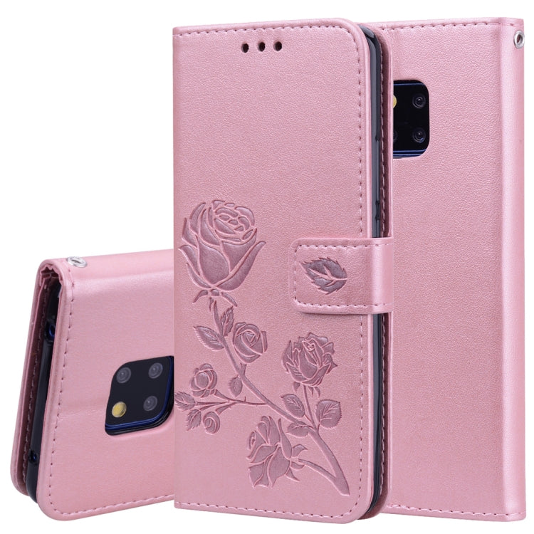 Custodia in pelle PU con chiusura orizzontale in rilievo rosa per Huawei Mate 20 Pro, con supporto, slot per carte e portafoglio, For Huawei Mate 20 Pro, Huawei Mate 20 Pro