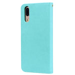 Custodia in pelle PU con chiusura orizzontale in rilievo rosa per Huawei P20, con supporto, slot per carte e portafoglio, For Huawei P20, Huawei P20