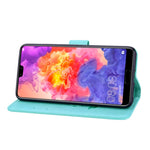 Custodia in pelle PU con chiusura orizzontale in rilievo rosa per Huawei P20, con supporto, slot per carte e portafoglio, For Huawei P20, Huawei P20
