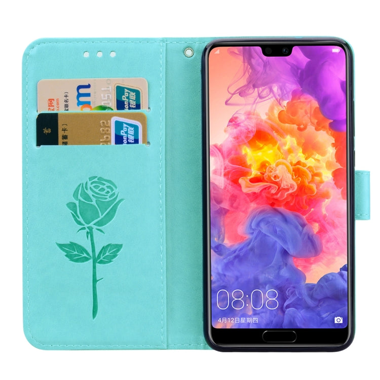 Custodia in pelle PU con chiusura orizzontale in rilievo rosa per Huawei P20, con supporto, slot per carte e portafoglio, For Huawei P20, Huawei P20