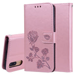 Custodia in pelle PU con chiusura orizzontale in rilievo rosa per Huawei P20, con supporto, slot per carte e portafoglio, For Huawei P20, Huawei P20