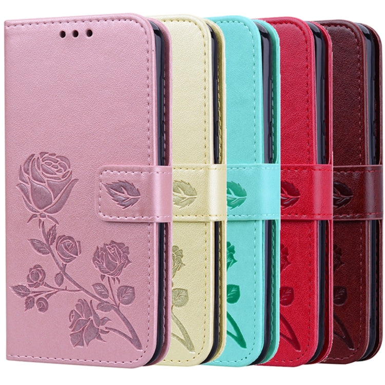 Custodia in pelle PU con chiusura orizzontale in rilievo rosa per Huawei P20, con supporto, slot per carte e portafoglio, For Huawei P20, Huawei P20