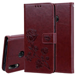 Custodia in pelle PU con chiusura orizzontale in rilievo rosa per Huawei Y9 (2019), con supporto, slot per carte e portafoglio, For Huawei Y9 (2019), Huawei Y9 (2019)