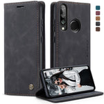 CaseMe-013 Custodia Multifunzionale in Pelle con Flip Orizzontale Smerigliato retrò per Huawei P30 Lite, con Slot per Schede, Supporto e Portafoglio, For Huawei P30 Lite