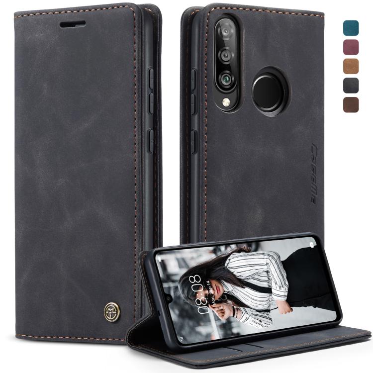 CaseMe-013 Custodia Multifunzionale in Pelle con Flip Orizzontale Smerigliato retrò per Huawei P30 Lite, con Slot per Schede, Supporto e Portafoglio, For Huawei P30 Lite