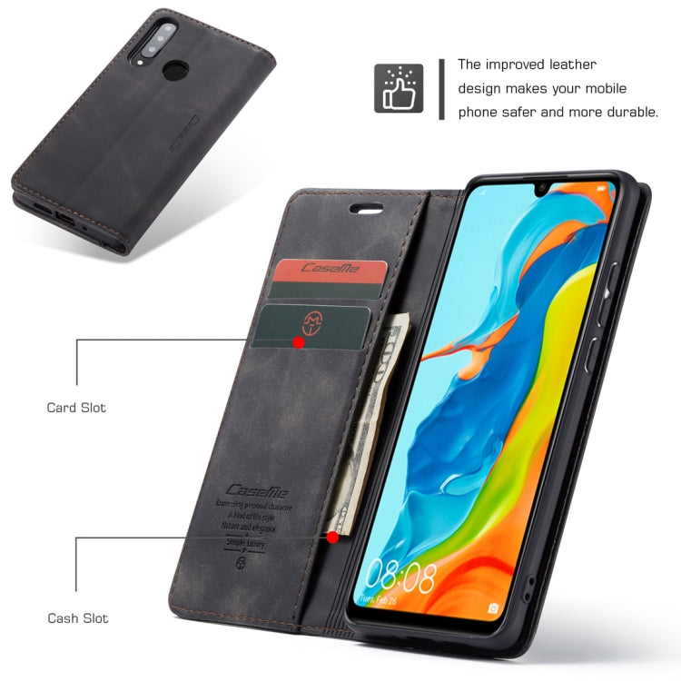 CaseMe-013 Custodia Multifunzionale in Pelle con Flip Orizzontale Smerigliato retrò per Huawei P30 Lite, con Slot per Schede, Supporto e Portafoglio, For Huawei P30 Lite