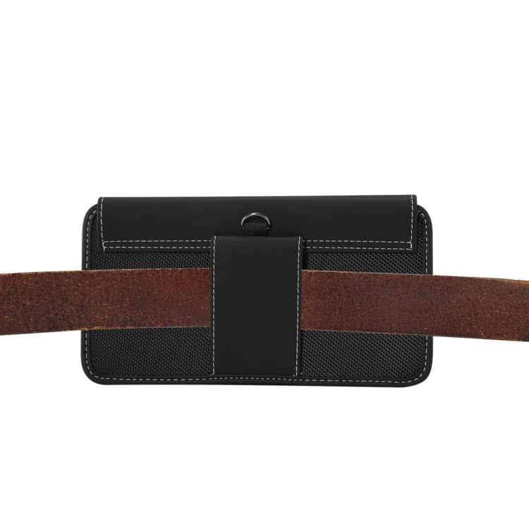 Custodia in pelle da uomo universale in tessuto Oxford portatile per cellulare, marsupio per smartphone Huawei Mate 20 X / 6,9 pollici o inferiori