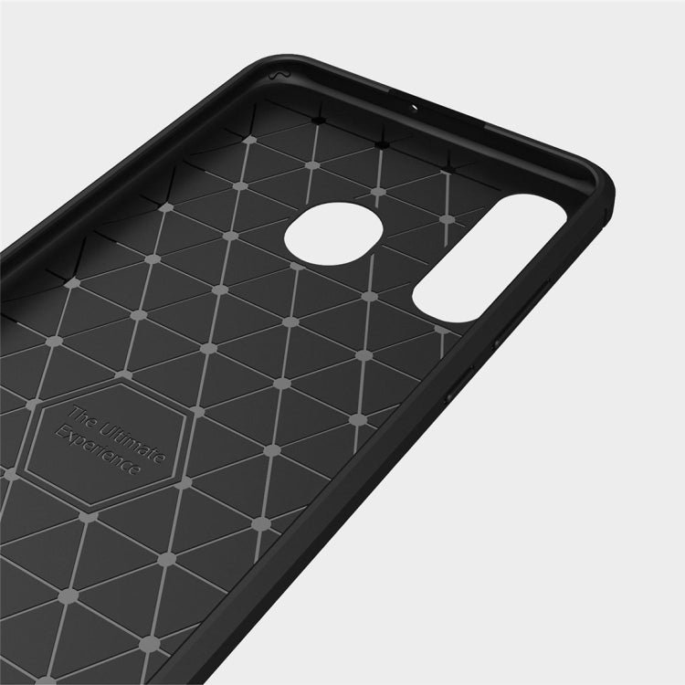 Custodia in TPU in fibra di carbonio con trama spazzolata per Huawei P30 Lite, Huawei P30 Lite