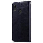 Custodia in pelle a vibrazione orizzontale con texture a cera d'olio stile business per Huawei Y7 (2019), con supporto, slot per carte e portafoglio, For Huawei Y7 (2019)