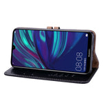 Custodia in pelle a vibrazione orizzontale con texture a cera d'olio stile business per Huawei Y7 (2019), con supporto, slot per carte e portafoglio, For Huawei Y7 (2019)