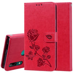 Custodia in pelle PU con chiusura orizzontale in rilievo rosa per Huawei P Smart Z, con supporto, slot per carte e portafoglio, For Huawei P Smart Z