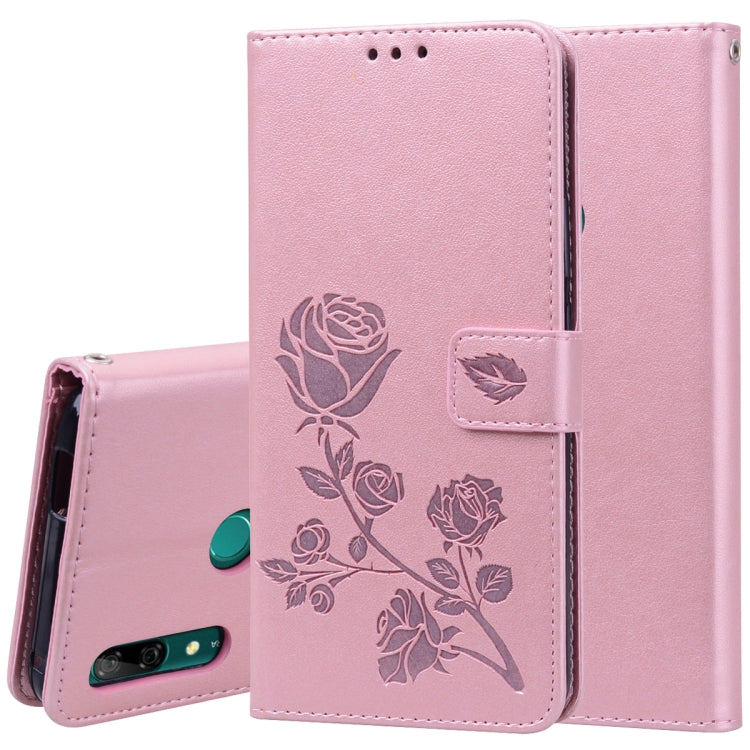 Custodia in pelle PU con chiusura orizzontale in rilievo rosa per Huawei P Smart Z, con supporto, slot per carte e portafoglio, For Huawei P Smart Z