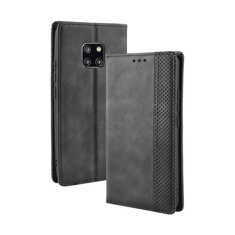 Custodia in pelle con chiusura orizzontale con fibbia magnetica e texture retrò per Huawei Mate 20 Pro, con supporto, slot per carte e portafoglio, For Huawei Mate 20 Pro