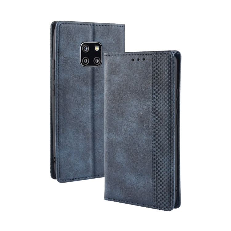 Custodia in pelle con chiusura orizzontale con fibbia magnetica e texture retrò per Huawei Mate 20 Pro, con supporto, slot per carte e portafoglio, For Huawei Mate 20 Pro
