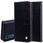 Custodia in pelle a vibrazione orizzontale con texture a cera d'olio stile business per Huawei P30, con supporto, slot per carte e portafoglio, For Huawei P30