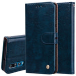 Custodia in pelle a vibrazione orizzontale con texture a cera d'olio stile business per Huawei P30, con supporto, slot per carte e portafoglio, For Huawei P30