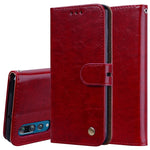Custodia in pelle a vibrazione orizzontale con texture a cera d'olio stile business per Huawei P30, con supporto, slot per carte e portafoglio, For Huawei P30