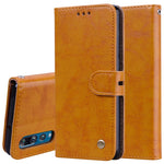 Custodia in pelle a vibrazione orizzontale con texture a cera d'olio stile business per Huawei P30, con supporto, slot per carte e portafoglio, For Huawei P30