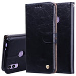 Custodia in pelle a vibrazione orizzontale con texture a cera d'olio stile business per Huawei Honor 8C, con supporto, slot per carte e portafoglio, For Huawei Honor 8C